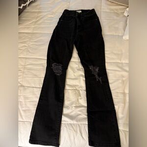 Forever 21 Black Distressed Boot cut Jeans